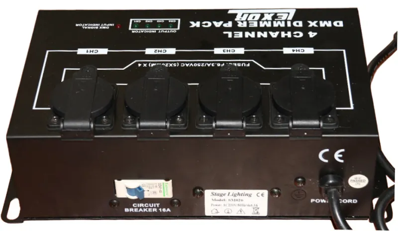 Lexor SM026 4-канальный диммер по 5А на канал, DMX 512